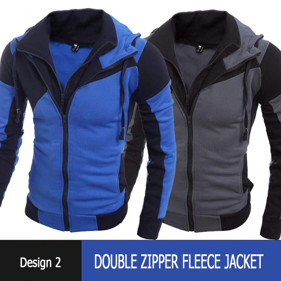 Double Zipper Fleece Jacket Design 2