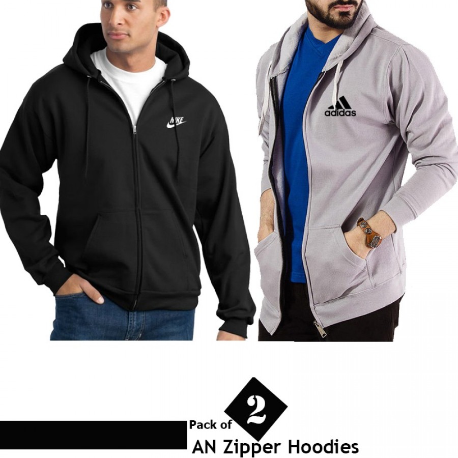 Pack of 2 Branded Zipper Hoodies