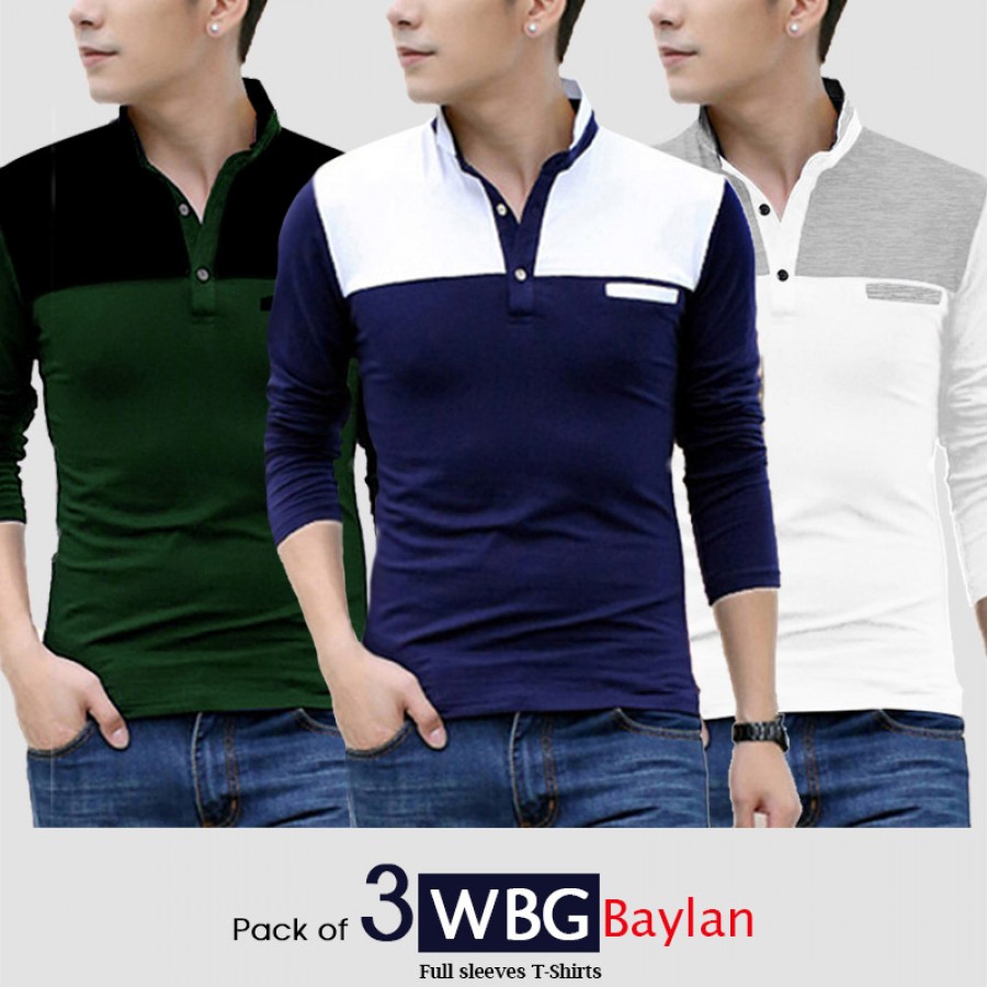 Pack of 3 WBG Baylan full sleeves T-shirts