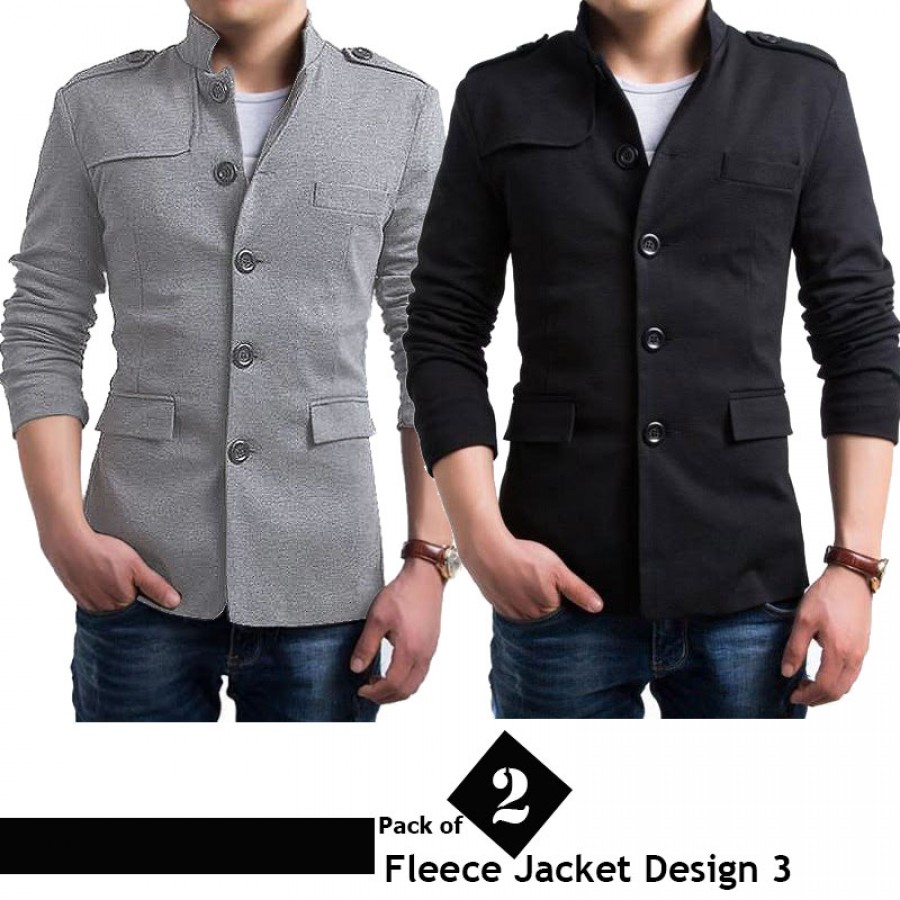 Pack of 2 Stylish Fleece Jackets (Design 3)
