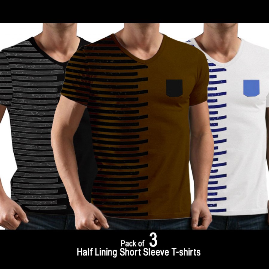 Pack Of 3 Half Lining Short Sleeve T Shirts