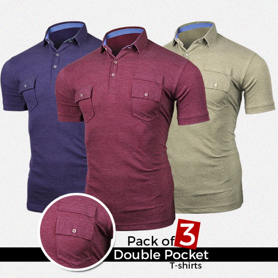 Pack Of 3 Double Pocket T Shirts