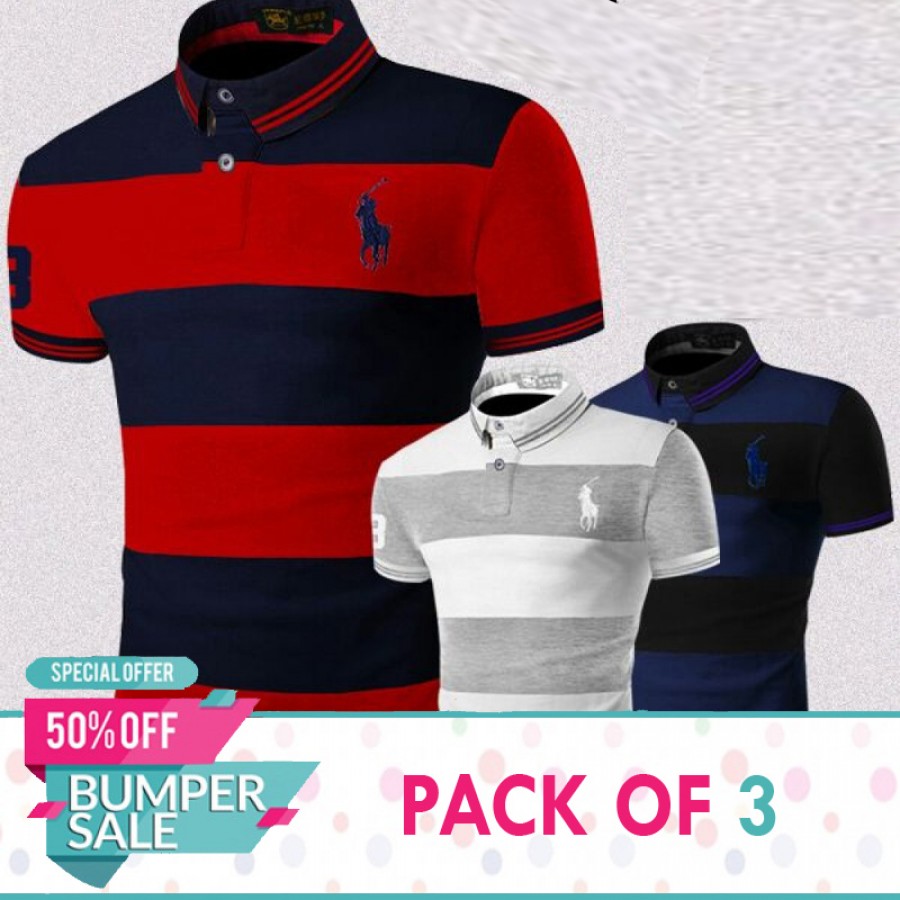 Pack of 3 Polo T-Shirt Design -33