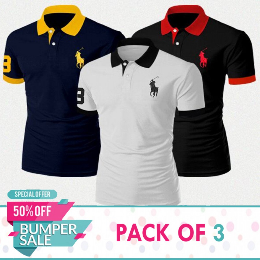 Pack of 3 RL Polo T-Shirts - Design 24