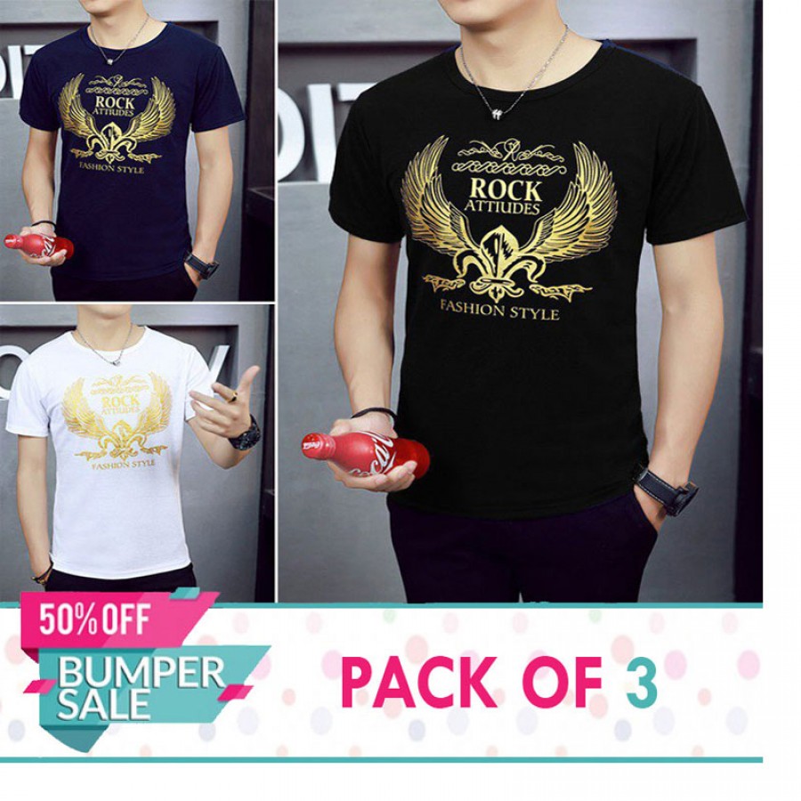 Pack of 3 Rock Fashion T-Shirts