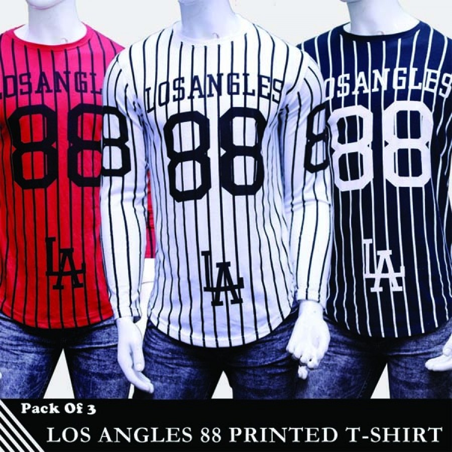 Pack of 3 Los Angles 88 Printed T-Shirt