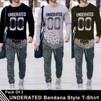 Pack of 3 Underrated Bandana Style T-Shirt