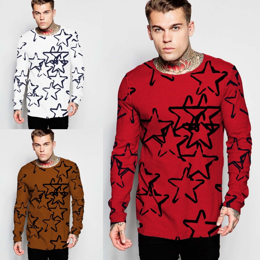Pack of 3 Star Printed T shirts for Men