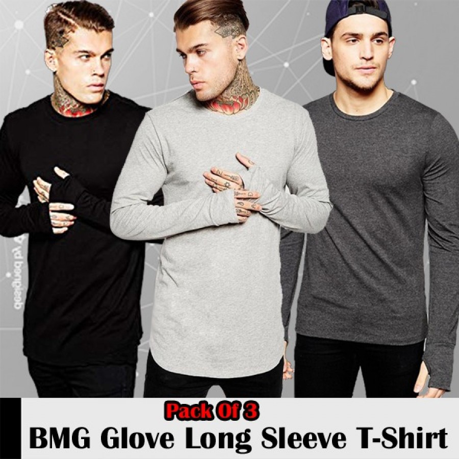 Pack of 3 BMG Glove Long Sleeve T-Shirt 