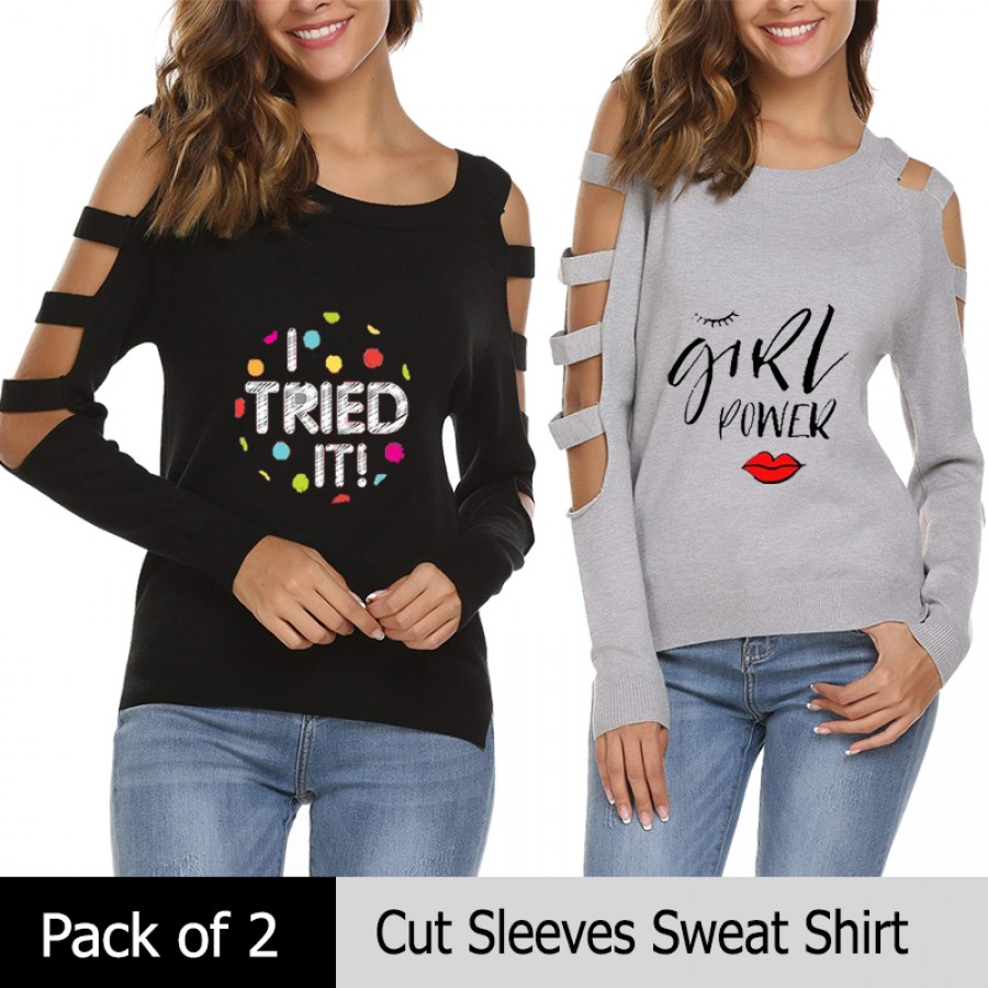 Pack of 2 Cut Sleeves Sweat Shirt