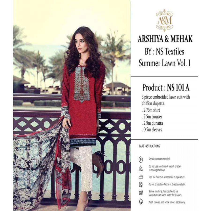 Arshiya And Mehak Summer lawn Vol.1 2017 Design 101 A