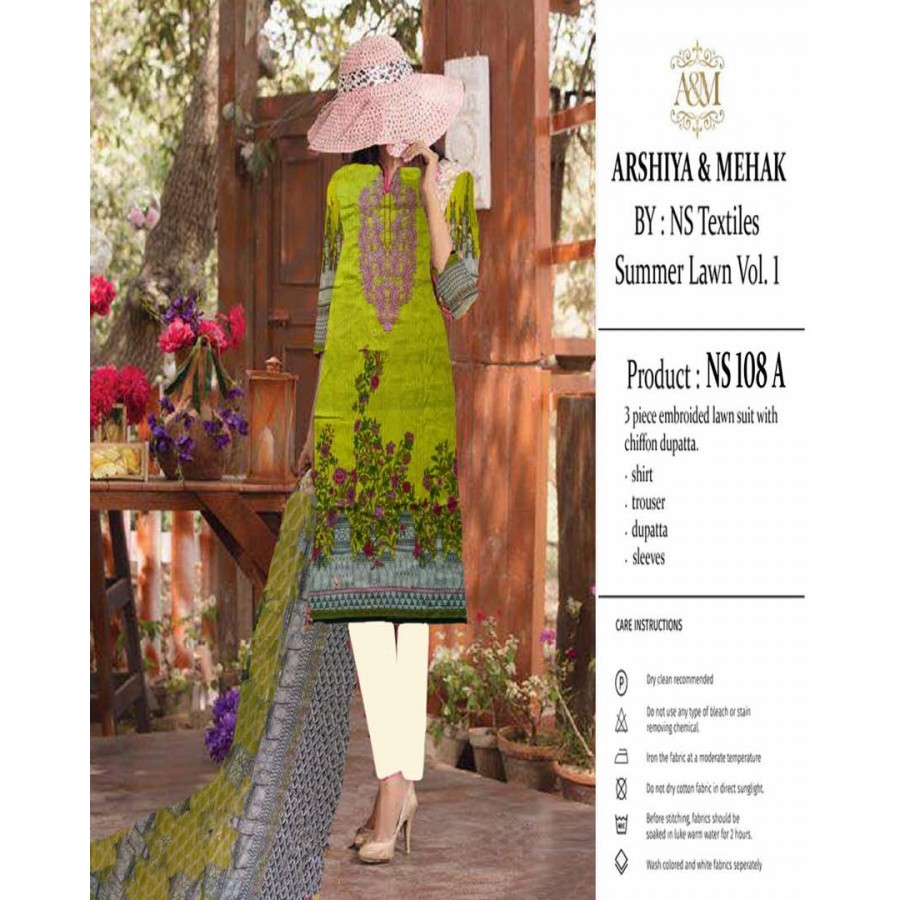 Arshiya And Mehak Summer lawn Vol.1 2017 Design 108 B