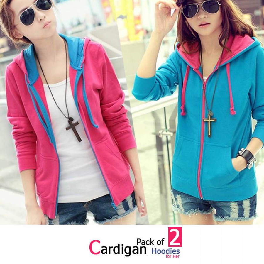 Pack of 2 Cardigan Hoodies for Her