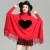 Pack of 2 Heart Printed Poncho