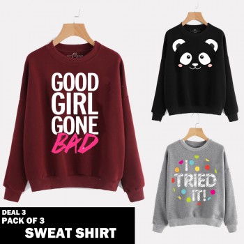 PACK OF 3 SWEAT SHIRTS ( DEAL 3 )