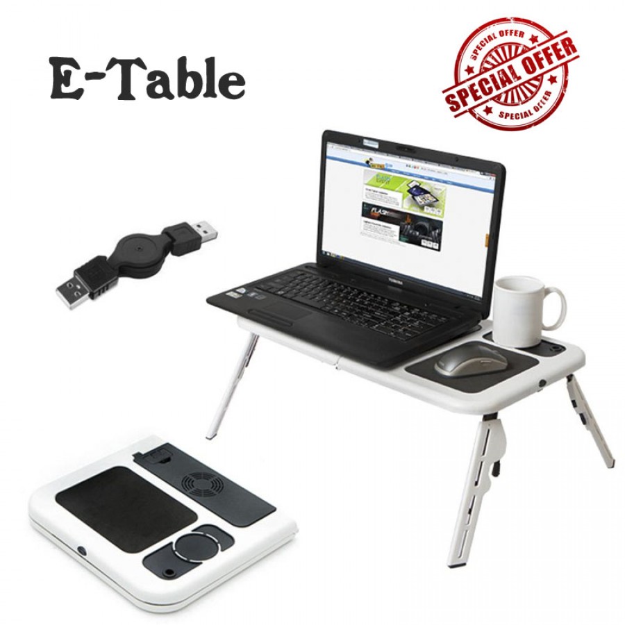 E-Table (Table With Laptop Cooling Pad)