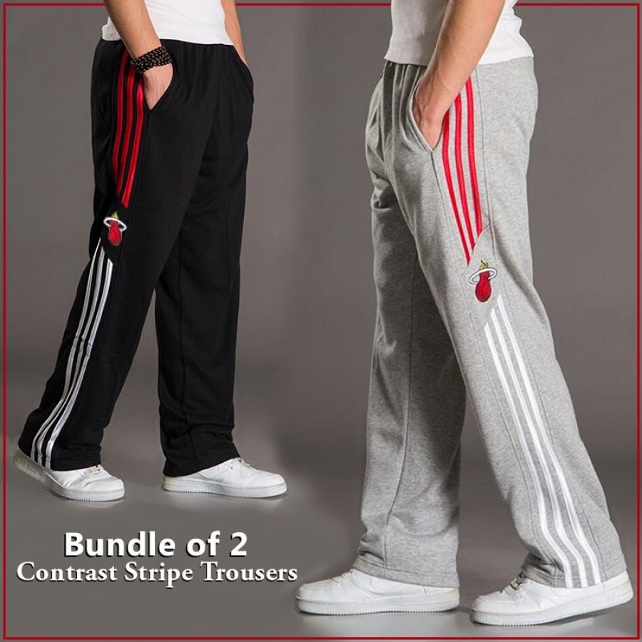 BUNDLE OF 2 ( Contrast Stripe  Trousers )