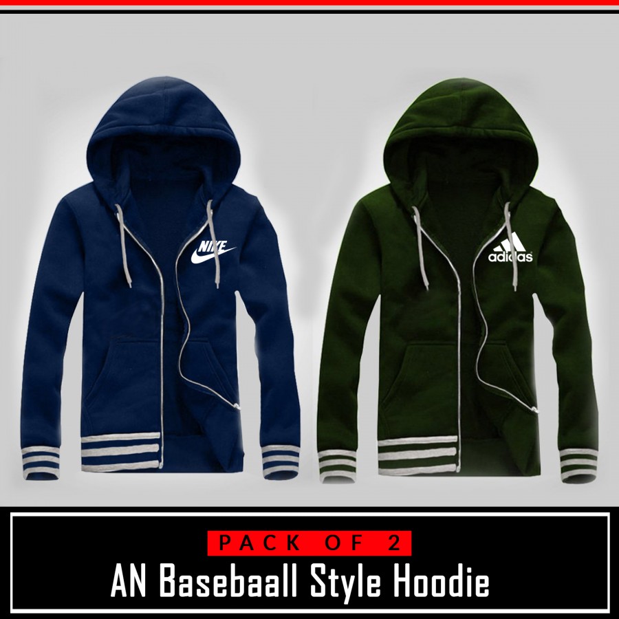 Pack of 2 AN Base Ball Style Hoodie