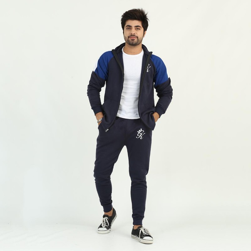 Men's Clothing : Blue GK Multicolour Fleece Winter Designer 2020 Track ...