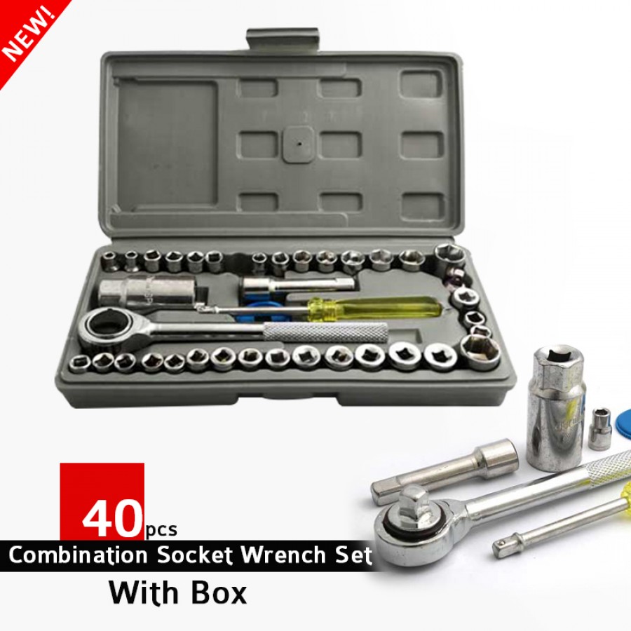 40pcs Combination Socket Wrench Set With Box