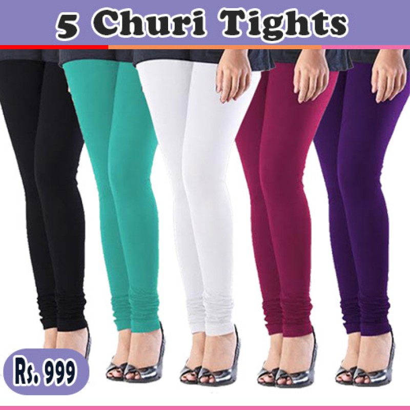 Women's Clothing : Pack of 5 Churidar Tights