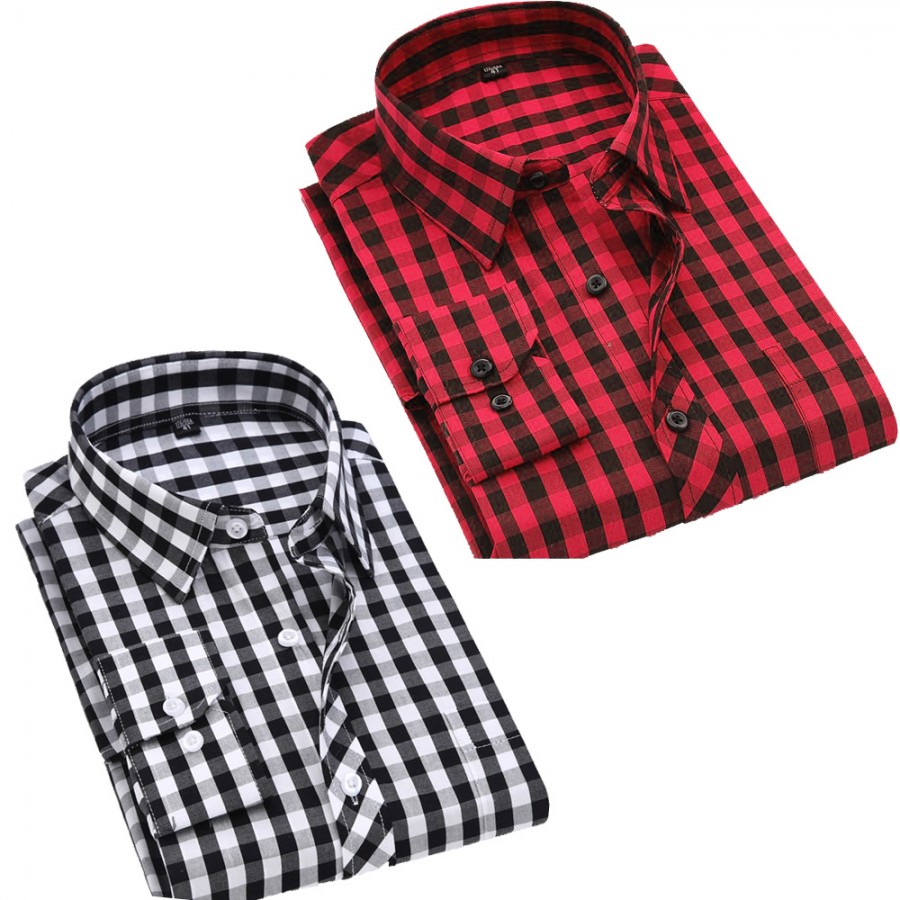 Pack of 2 Checkered Shirts Design 5