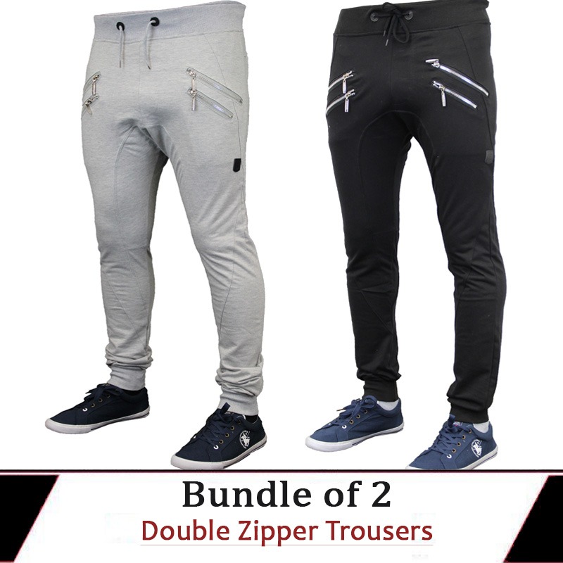Men's Clothing : Bundle of 2 Double Zipper Trousers