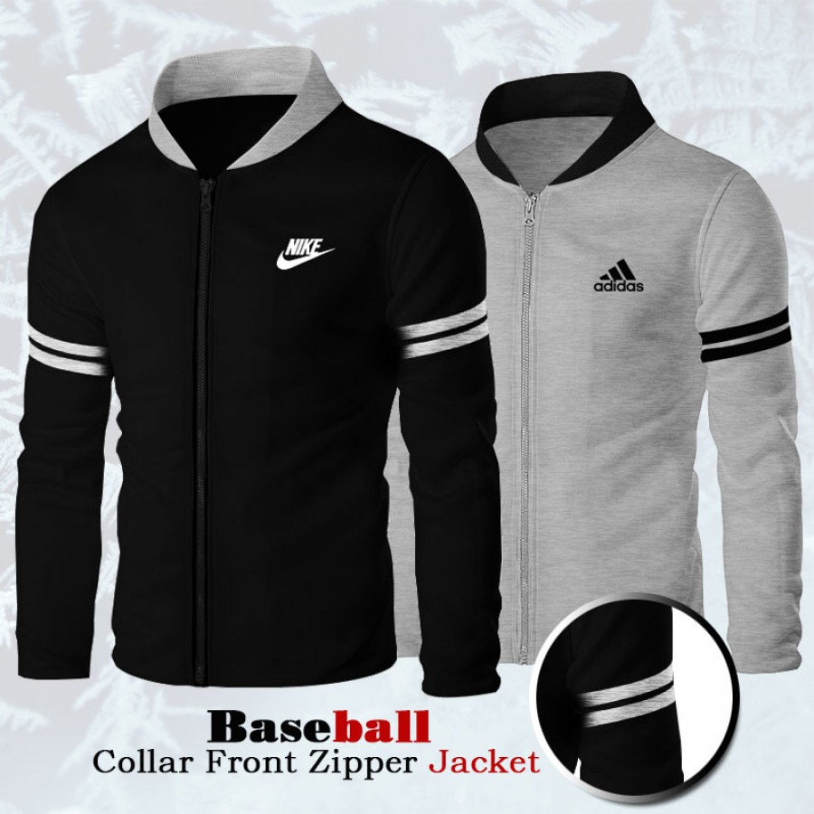 Pack of 2 Baseball Collar Front Zipper Jacket