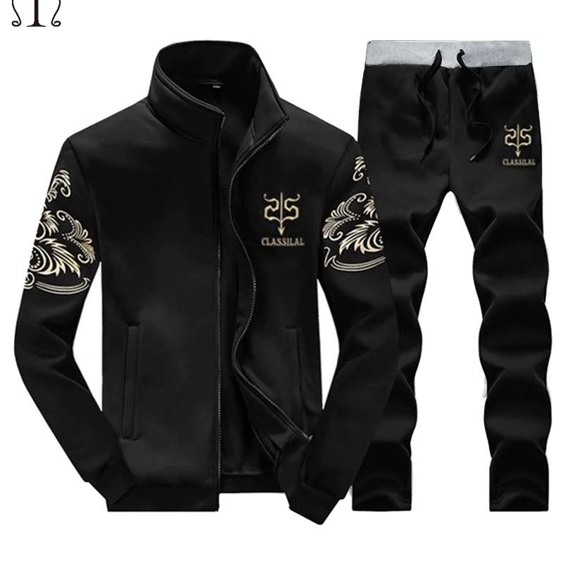Men's Clothing : Black Stylish Men Track Suit - Design 19