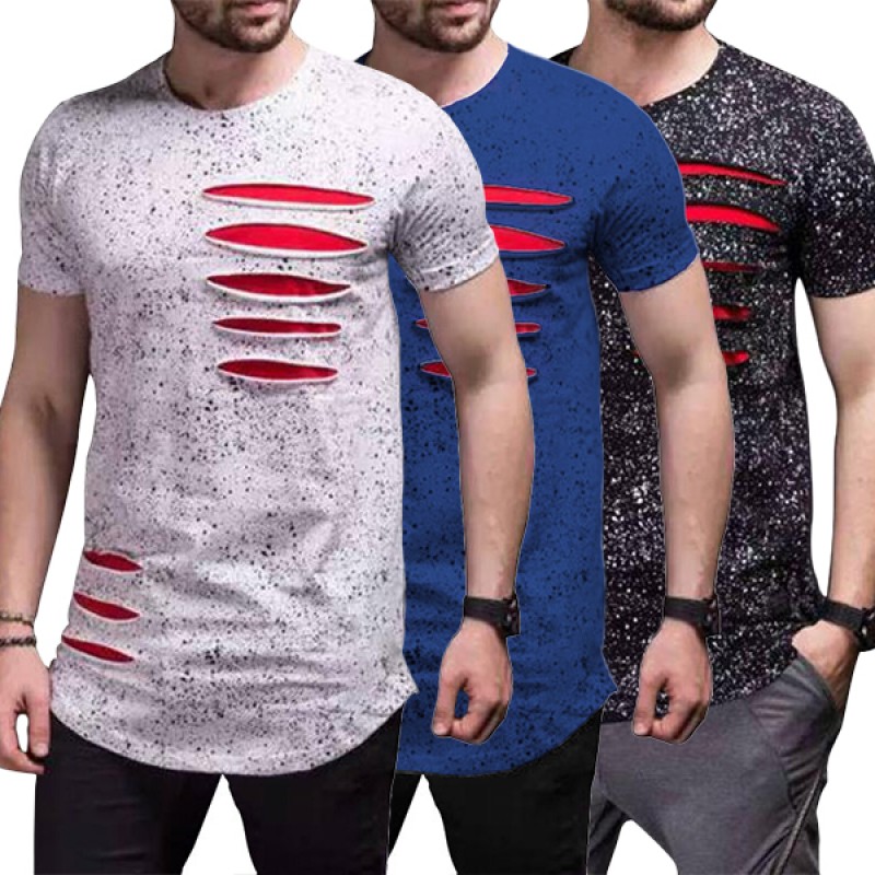 Men's Clothing : Pack of 3 Ripped T-shirts
