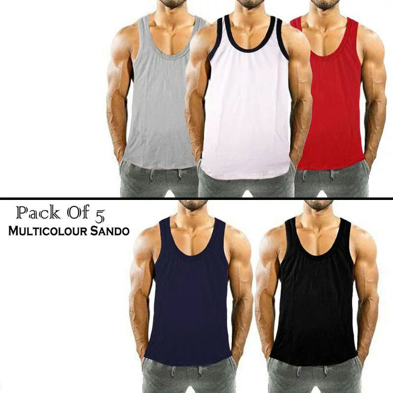 Men's Clothing : Pack Of 5 ( Multi Color Sando )