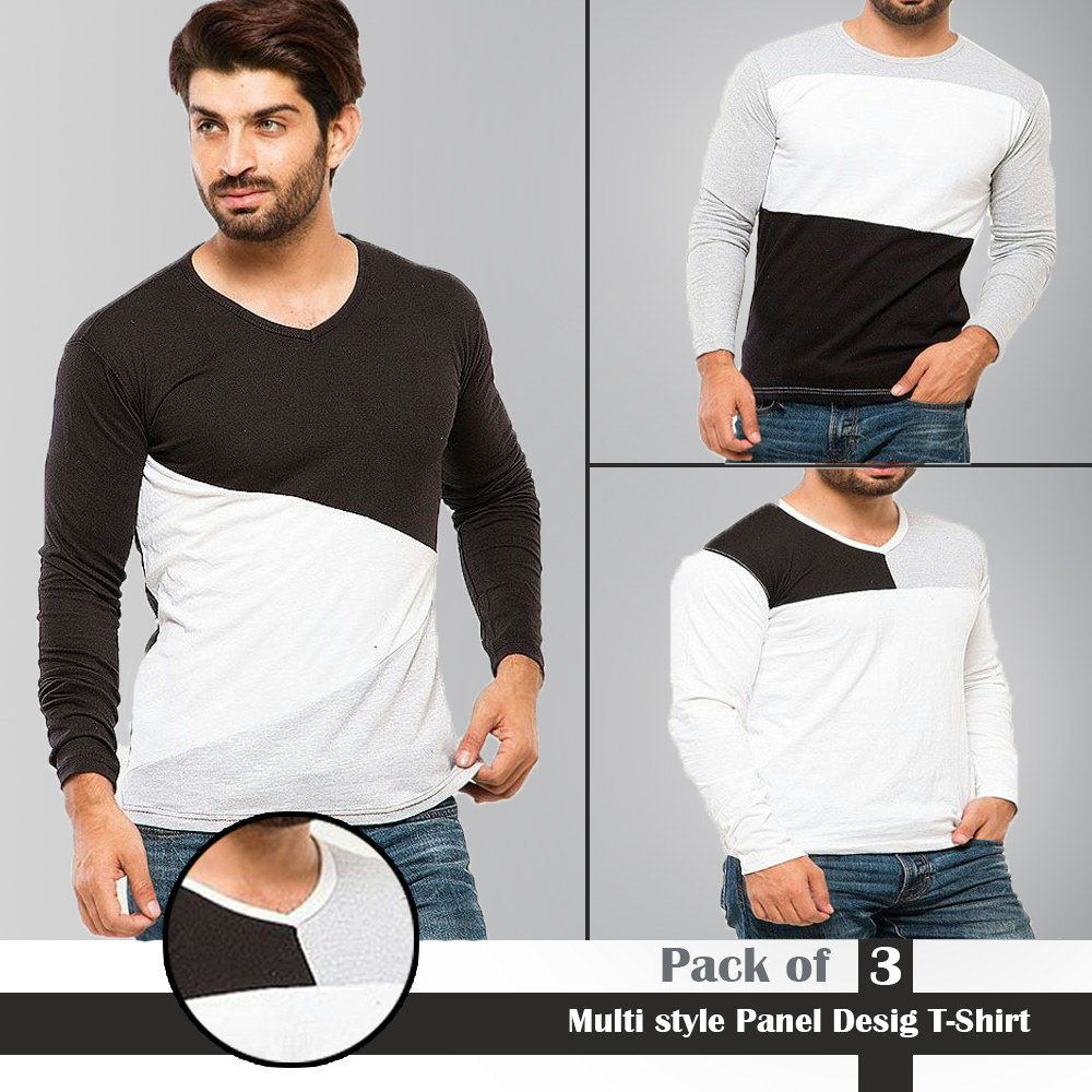 Men's Clothing : Multi style Panel Design T-Shirt